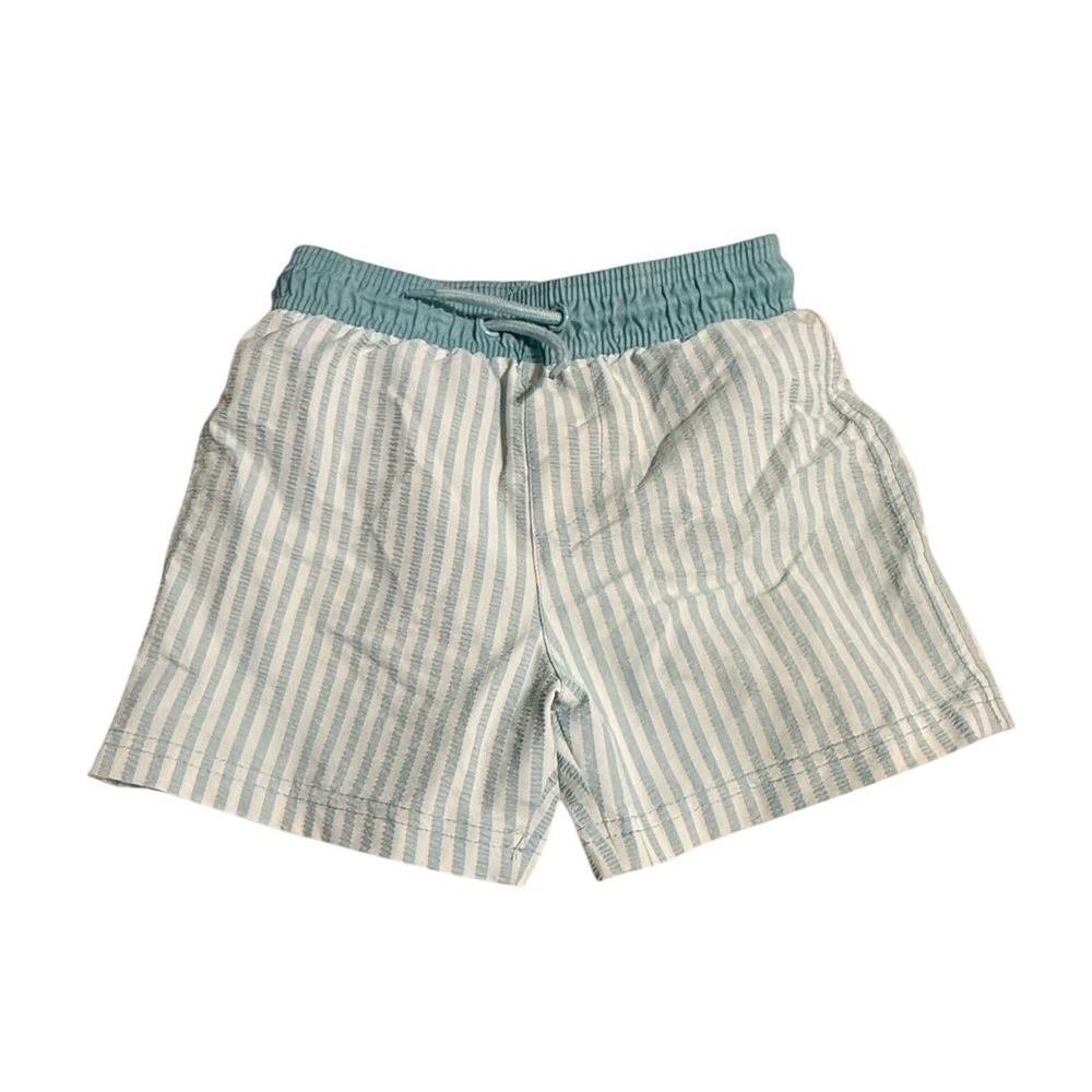 Tommy Bahama Boys Blue White Swim Trunks Size 4T‎ Elastic Waist Mesh Lining